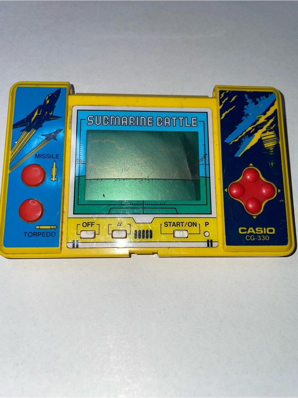 RARE VINTAGE 1985 CASIO CG-330 SUBMARINE BATTLE HANDHELD GAME For Parts Only